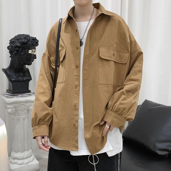 new 2021 men's working clothes young shirt student jacket fashion pocket long sleeve lapel collar solid male color fzl5, White
new 2021 men's working clothes young shirt student jacket fashion pocket long sleeve lapel collar solid male color fzl5, White