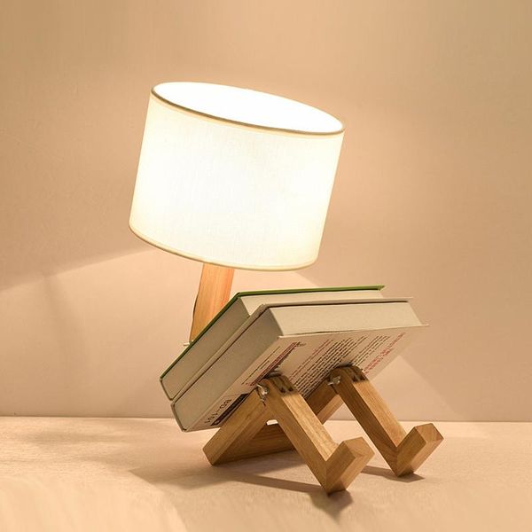 modern wooden robot diy desk lamp cloth lampshade table lights art wood lamps for bedroom bedside study foyer lighting fixtures
modern wooden robot diy desk lamp cloth lampshade table lights art wood lamps for bedroom bedside study foyer lighting fixtures