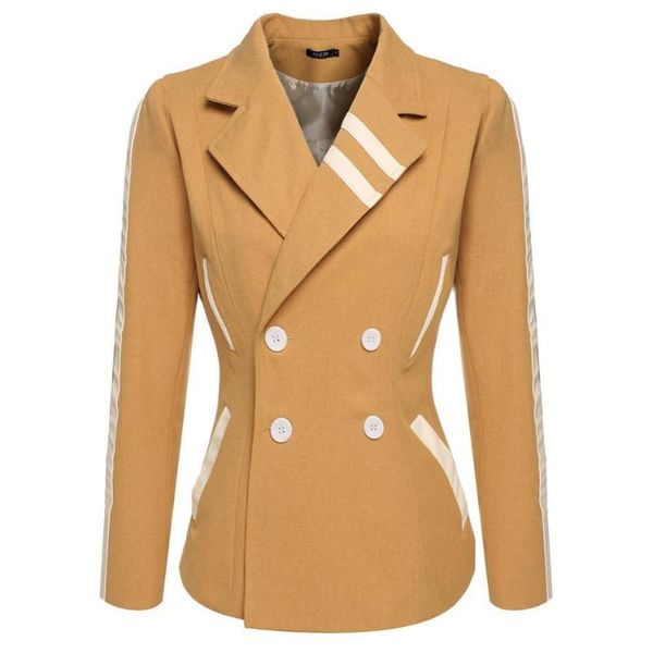 women's jackets stylish women double breasted casual lapel long sleeve patchwork hip length slim coat outwear, Black;brown
women's jackets stylish women double breasted casual lapel long sleeve patchwork hip length slim coat outwear, Black;brown