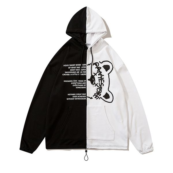 new loose fit large contrast stitching round neck men's hooded sweater fashion brand pullover hip hop in autumn and winter of 2021, Black
new loose fit large contrast stitching round neck men's hooded sweater fashion brand pullover hip hop in autumn and winter of 2021, Black