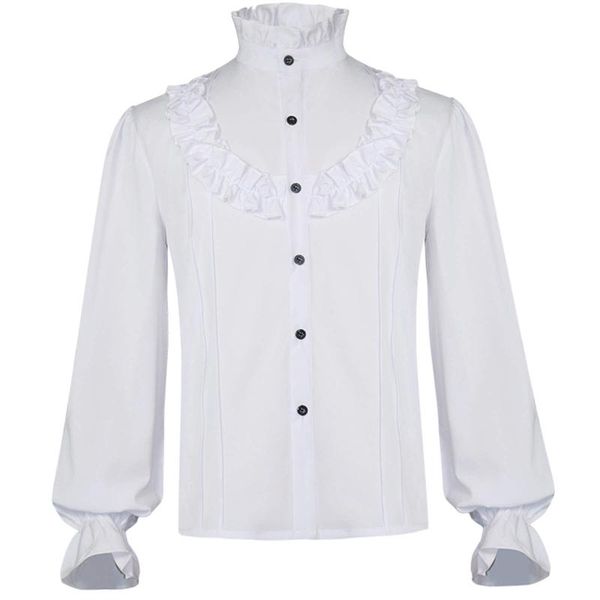 men's casual shirts 2021 fashion men long sleeve shirt gothic man blouse autumn mens style #01, White;black
men's casual shirts 2021 fashion men long sleeve shirt gothic man blouse autumn mens style #01, White;black