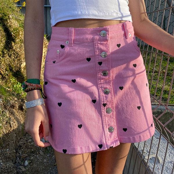 new pink heart print y2k denim women fashion cute button high waist a line skirt woman summer casual streetwear faldas 2021 nz0z, Black
new pink heart print y2k denim women fashion cute button high waist a line skirt woman summer casual streetwear faldas 2021 nz0z, Black