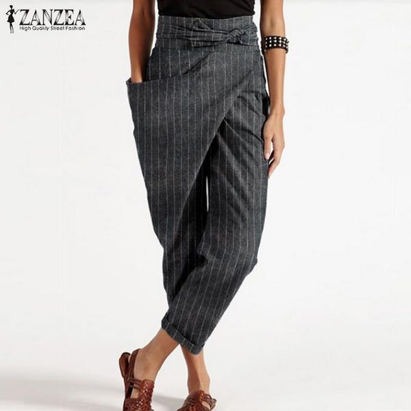 women's pants & capris summer striped turnip trousers fashion asymmetrical women elegant lace up high waist harem female pantalon, Black;white
women's pants & capris summer striped turnip trousers fashion asymmetrical women elegant lace up high waist harem female pantalon, Black;white