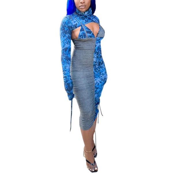 casual dresses 2 pieces suit set, women\u2021 s tie-dye print high collar long sleeve outerwear + v-neck slip dress, blue, Black;gray
casual dresses 2 pieces suit set, women\u2021 s tie-dye print high collar long sleeve outerwear + v-neck slip dress, blue, Black;gray
