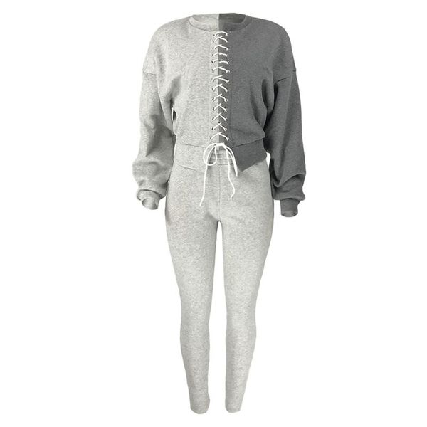 women puff sleeve pullover long pants suits winter cotton sweatshirt woman lace-up bandage jumper trouser 2 piece set tracksuit, Gray
women puff sleeve pullover long pants suits winter cotton sweatshirt woman lace-up bandage jumper trouser 2 piece set tracksuit, Gray