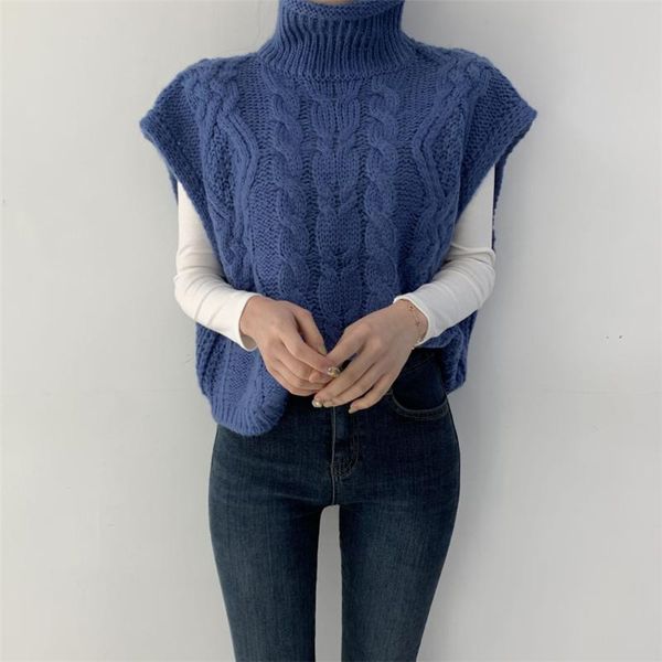 women's sweaters autumn winter turtleneck sleeveless sweater vest women fashion twist pattern short pullover waistcoat casual loose kni, White;black
women's sweaters autumn winter turtleneck sleeveless sweater vest women fashion twist pattern short pullover waistcoat casual loose kni, White;black