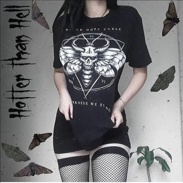 gothic satan devil black dark letter grunge tees vintage punk summer harajuku women fun casual o-neck large sleeve t-shirt, White
gothic satan devil black dark letter grunge tees vintage punk summer harajuku women fun casual o-neck large sleeve t-shirt, White
