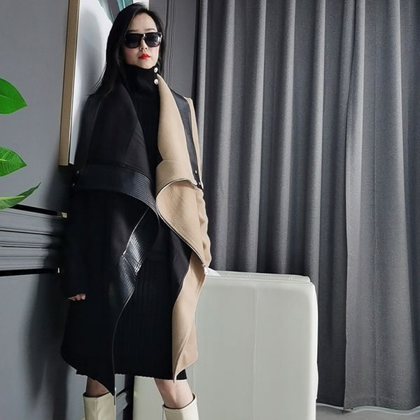 patchwork irregular tweed coat for women lapel long sleeve casual loose hit color coats female fashion new clothes, White
patchwork irregular tweed coat for women lapel long sleeve casual loose hit color coats female fashion new clothes, White