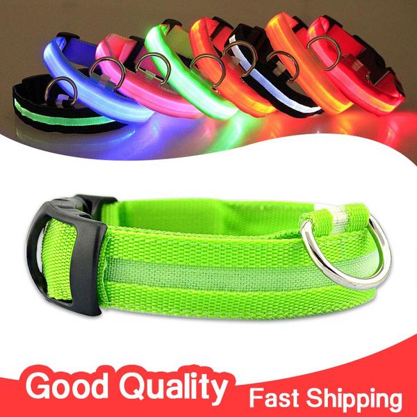 dog collars & leashes 6colors nylon led pet collar night safety flashing glow in the dark leash dogs luminous fluorescent supplies
dog collars & leashes 6colors nylon led pet collar night safety flashing glow in the dark leash dogs luminous fluorescent supplies