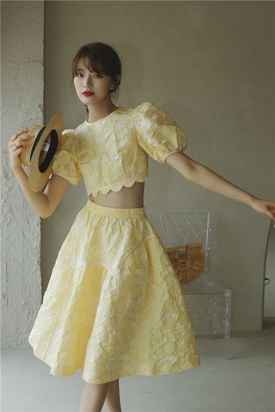 2021 new yellow jacquard high women ball gown summer elastic waist classy midi floral skirt ue25, Black
2021 new yellow jacquard high women ball gown summer elastic waist classy midi floral skirt ue25, Black