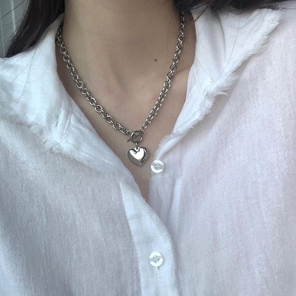 love peach heart ot buckle necklace vintage heart shape pendant necklace for women cold style metal style chain jewelry, Silver
love peach heart ot buckle necklace vintage heart shape pendant necklace for women cold style metal style chain jewelry, Silver