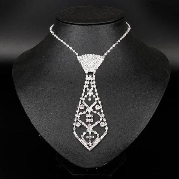 pendant necklaces fashion jewelry rhinestone crystal tie style bodys chain valentines day gift female women party accessories ladies, Silver
pendant necklaces fashion jewelry rhinestone crystal tie style bodys chain valentines day gift female women party accessories ladies, Silver
