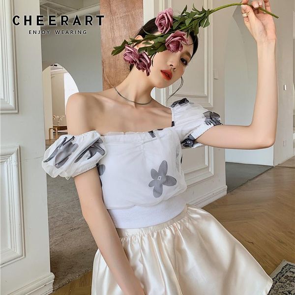 women's blouses & shirts cheerart white off shoulder blouse women puff sleeve crop backless short square neck chiffon 2021 fashion
women's blouses & shirts cheerart white off shoulder blouse women puff sleeve crop backless short square neck chiffon 2021 fashion