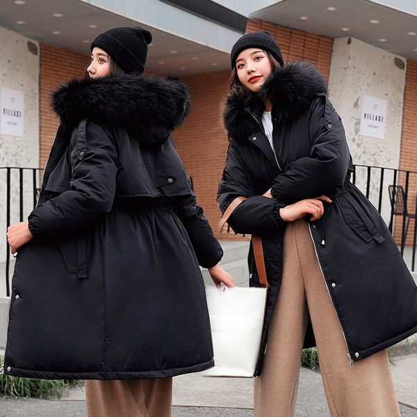 winter coat women large fur collar hooded down cotton sustans long jacket female parka outwear plus size jaquetas feminina#j30 khaw, Black
winter coat women large fur collar hooded down cotton sustans long jacket female parka outwear plus size jaquetas feminina#j30 khaw, Black