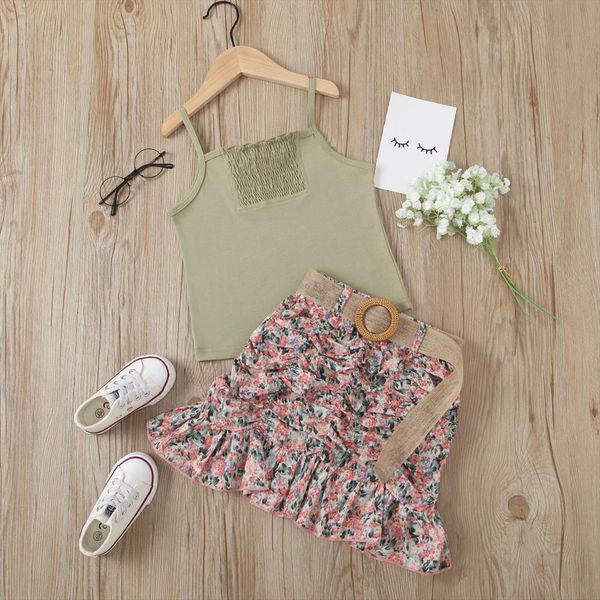 1 6y summer kids girls holiday clothes sets 2pcs strapless vest floral print a line skirts, White
1 6y summer kids girls holiday clothes sets 2pcs strapless vest floral print a line skirts, White