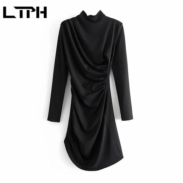 casual dresses ltph temperament simple fold design women dress slim long sleeve vintage solid irregular elegant 2021 autumn, Black;gray
casual dresses ltph temperament simple fold design women dress slim long sleeve vintage solid irregular elegant 2021 autumn, Black;gray