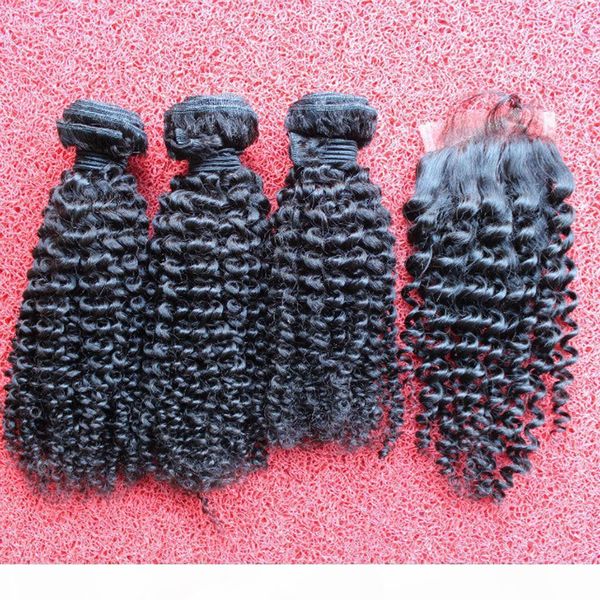 4pcs lot #1b kinky curls virgin malaysian hair bundles with 4x4 lace closure with baby hair, Black
4pcs lot #1b kinky curls virgin malaysian hair bundles with 4x4 lace closure with baby hair, Black