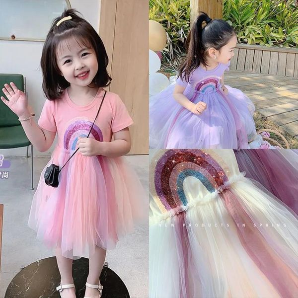 baby girls tulle rainbow girl dress tutu short sleeve childrens summer princess fluffy gown for kids party costume, Red;yellow
baby girls tulle rainbow girl dress tutu short sleeve childrens summer princess fluffy gown for kids party costume, Red;yellow