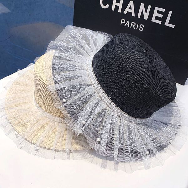 temperament celebrity little fragrant hat lace mesh pearl sun shading flat straw spring and summer travel p trend, Blue;gray
temperament celebrity little fragrant hat lace mesh pearl sun shading flat straw spring and summer travel p trend, Blue;gray