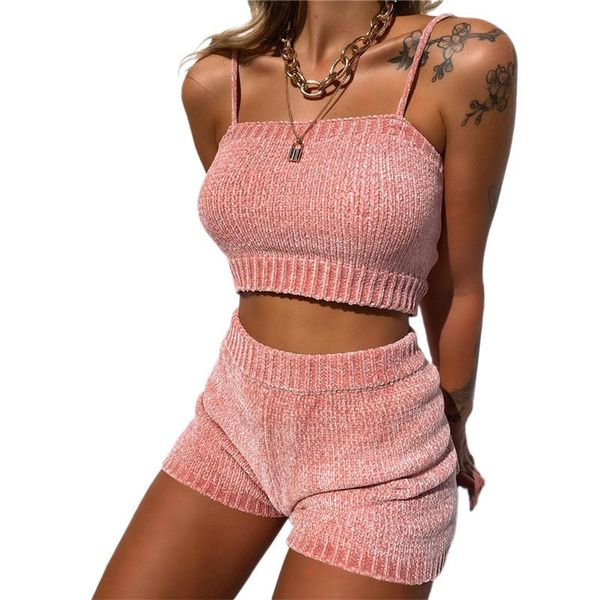 women's tracksuits women knitting camis shorts suit fashion solid color pullover elastic high waist two piece knit casual set, Gray
women's tracksuits women knitting camis shorts suit fashion solid color pullover elastic high waist two piece knit casual set, Gray