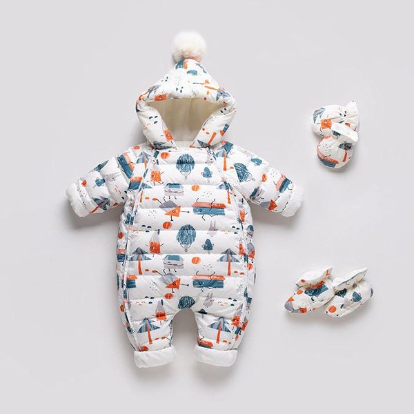 down coat 2021winter baby warm clothing cartoon pattern jumpsuit for male girl's crystal velvet lining romper + glove foot cover, Blue;gray
down coat 2021winter baby warm clothing cartoon pattern jumpsuit for male girl's crystal velvet lining romper + glove foot cover, Blue;gray