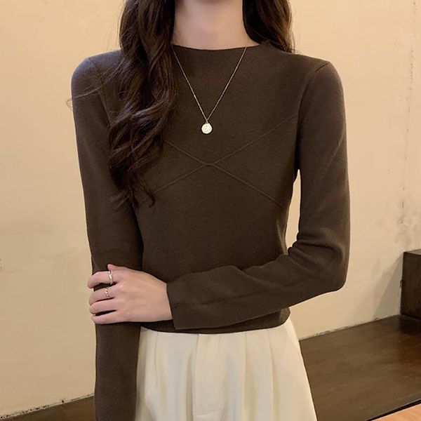 women's sweaters knitted pullover autumn women long sleeve slim solid basic knitwear femme half mock neck casual soft all-match knit sw, White;black
women's sweaters knitted pullover autumn women long sleeve slim solid basic knitwear femme half mock neck casual soft all-match knit sw, White;black