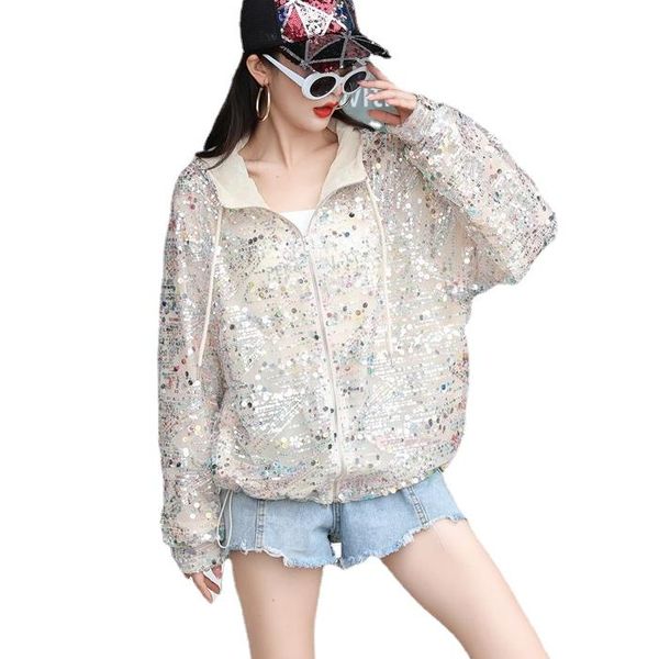 women's jackets hoody women autumn transparent jacket for sequin spring festival mesh coats, Black;brown
women's jackets hoody women autumn transparent jacket for sequin spring festival mesh coats, Black;brown