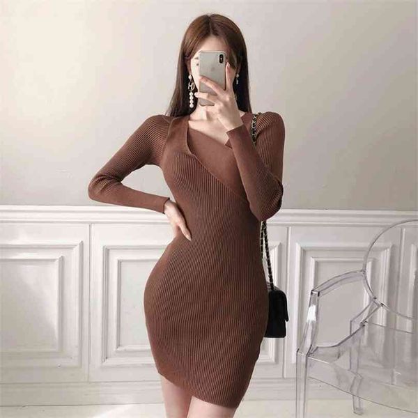 fall winter pullover sweater dress ladies korea long sleeve knitting mini casual party dresses for women clothing 210602, Black;gray
fall winter pullover sweater dress ladies korea long sleeve knitting mini casual party dresses for women clothing 210602, Black;gray