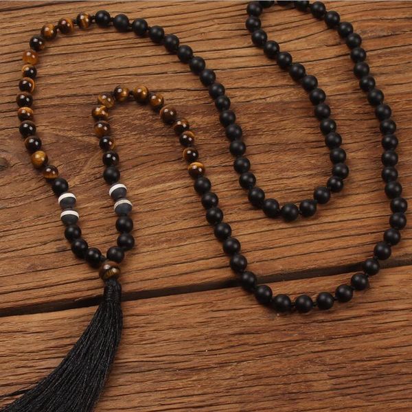 pendant necklaces 8mm 108 natural stone mala buddha beaded necklace meditation yoga hand knotted prayer tassel, Silver
pendant necklaces 8mm 108 natural stone mala buddha beaded necklace meditation yoga hand knotted prayer tassel, Silver