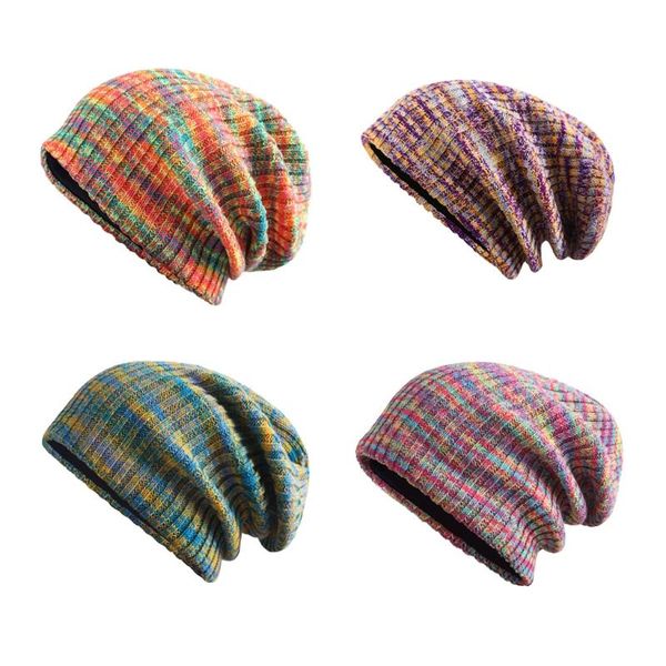berets 68ua all-match double-layer mixed color beanie hat striped knitted thermal wool daily wear windproof for halloween, Blue;gray
berets 68ua all-match double-layer mixed color beanie hat striped knitted thermal wool daily wear windproof for halloween, Blue;gray