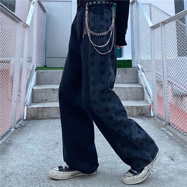 high waisted jeans women's 2021 new autumn winter retro cashew loose wide leg straight pants fashion hatw, Black;white
high waisted jeans women's 2021 new autumn winter retro cashew loose wide leg straight pants fashion hatw, Black;white