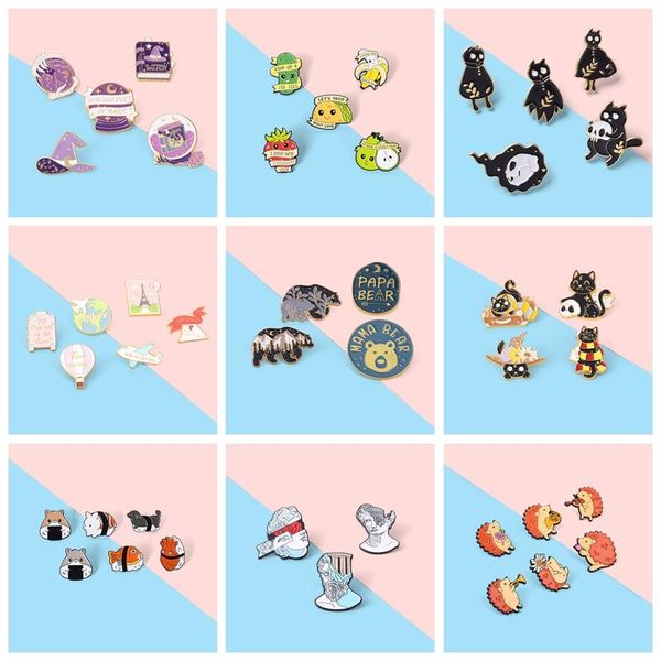 pins, brooches 3-6pcs/sets enamel pin witch cute cats skull accessories punk badges clothes backpack gift for friends jewelry, Gray
pins, brooches 3-6pcs/sets enamel pin witch cute cats skull accessories punk badges clothes backpack gift for friends jewelry, Gray