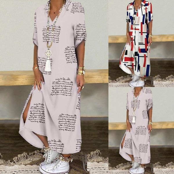 casual dresses midi sleeve dress print v-neck robe maxi beach summer elegant women button long shirt split lapel party, Black;gray
casual dresses midi sleeve dress print v-neck robe maxi beach summer elegant women button long shirt split lapel party, Black;gray