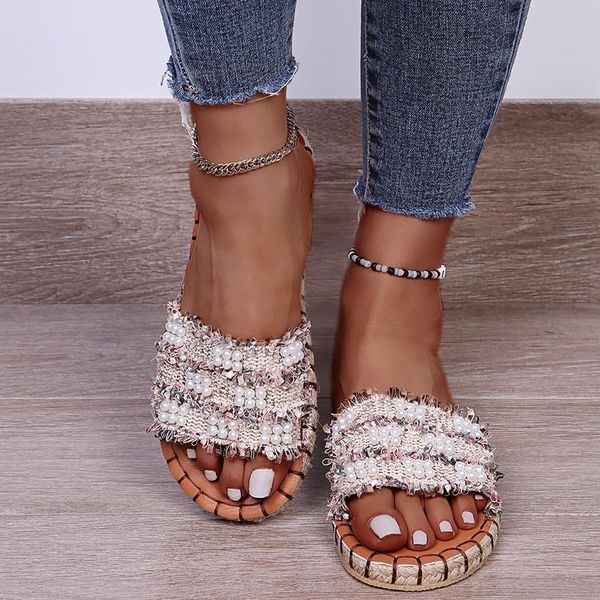 slippers pearl women's beach sandals slip-on open toe soft fashion women casual plus size comfortable female sliders, Black
slippers pearl women's beach sandals slip-on open toe soft fashion women casual plus size comfortable female sliders, Black