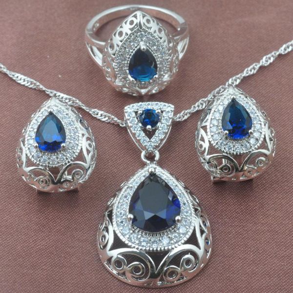 earrings & necklace exquisite blue zirconia women's silver plated jewelry sets bridal pendant ring gift box tz0211
earrings & necklace exquisite blue zirconia women's silver plated jewelry sets bridal pendant ring gift box tz0211