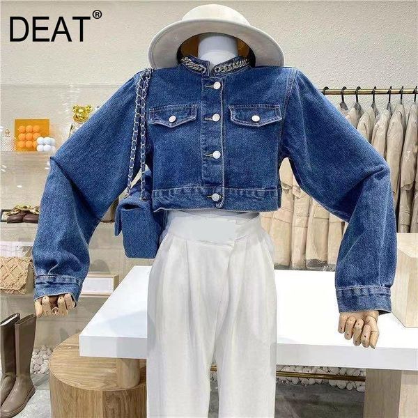 women's jackets deat 2021 spring and summer fashion casual long sleve denim jacket chain stand collar loose short sj004, Black;brown
women's jackets deat 2021 spring and summer fashion casual long sleve denim jacket chain stand collar loose short sj004, Black;brown