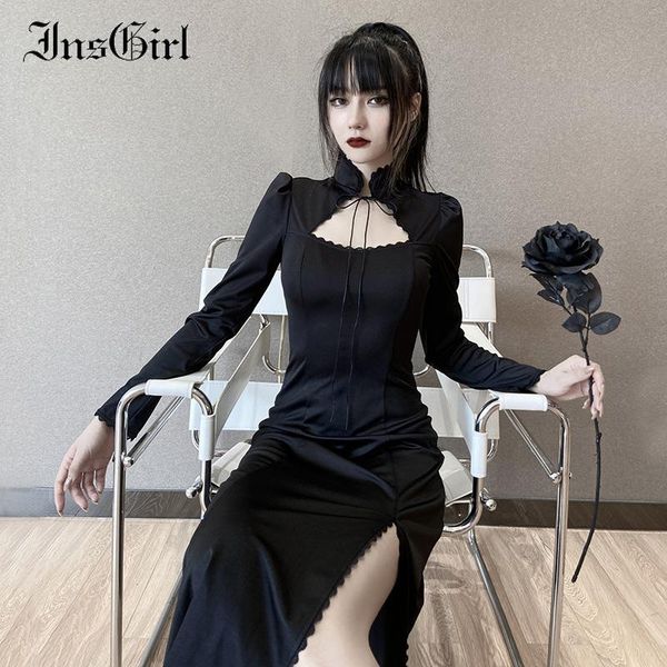 casual dresses insgirl dark goth black dress women hollow out lace up high waist puff sleeve street vintage grunge punk cheongsam, Black;gray
casual dresses insgirl dark goth black dress women hollow out lace up high waist puff sleeve street vintage grunge punk cheongsam, Black;gray