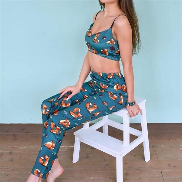 fox pattern pajamas womens sleepwears v neck spaghetti strap print pants satin sleepwear set nightwear autumn home suit sets, Black;red
fox pattern pajamas womens sleepwears v neck spaghetti strap print pants satin sleepwear set nightwear autumn home suit sets, Black;red