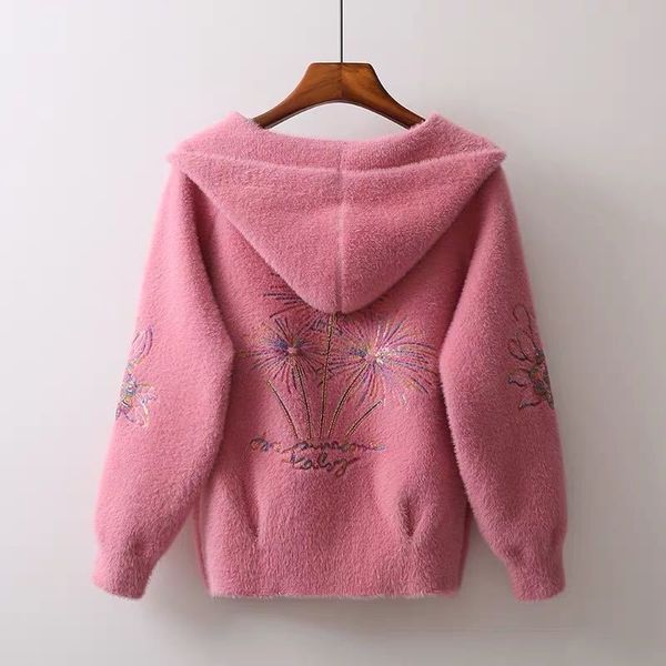 2021 autumn women new fashion faux mink cashmere sweaters cardigans female hooded knitwear knitted thicken warm coat a171tnhv, White;black
2021 autumn women new fashion faux mink cashmere sweaters cardigans female hooded knitwear knitted thicken warm coat a171tnhv, White;black