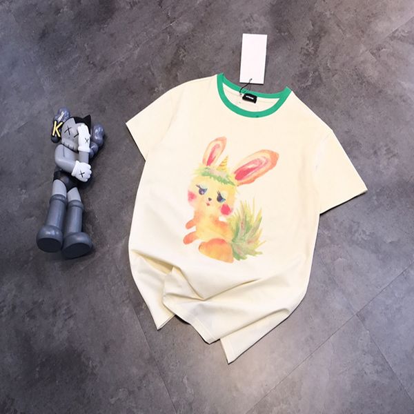 21 summer new tide brand small animal painting digital spray printing round neck short sleeve contrast color neckline couple style, White
21 summer new tide brand small animal painting digital spray printing round neck short sleeve contrast color neckline couple style, White