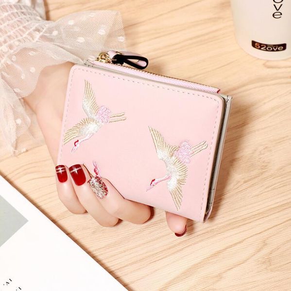 women handbag new exquisite embroidery short wallet multifunctional fashion leather student wallet sweet little fresh embroidery wallet, Red;black
women handbag new exquisite embroidery short wallet multifunctional fashion leather student wallet sweet little fresh embroidery wallet, Red;black