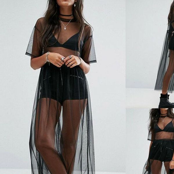see through women black mesh short sleeve cover up dress sheer maxi dress tulle lace long dress, Black;gray
see through women black mesh short sleeve cover up dress sheer maxi dress tulle lace long dress, Black;gray
