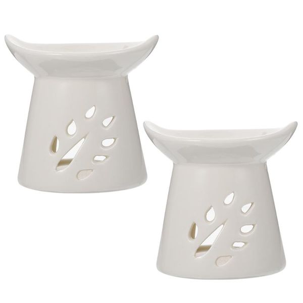 fragrance lamps 2 pcs hollowed candle holder stove ceramic container