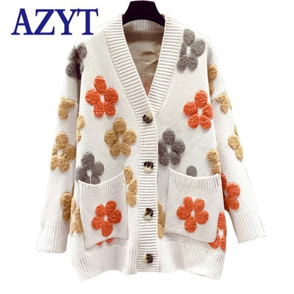 women's knits & tees azyt spring autumn v neck knitted cardigan women jacket 2021 oversized loose floral print knitwear casual sweater, White
women's knits & tees azyt spring autumn v neck knitted cardigan women jacket 2021 oversized loose floral print knitwear casual sweater, White