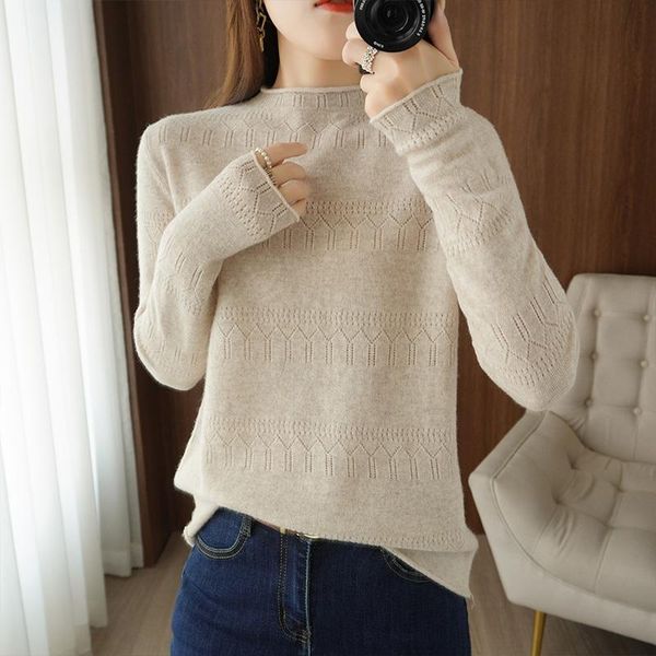 women's sweaters sweater solid color half high neck 100% wool casual ladies pullover long sleeve oversized, White;black
women's sweaters sweater solid color half high neck 100% wool casual ladies pullover long sleeve oversized, White;black