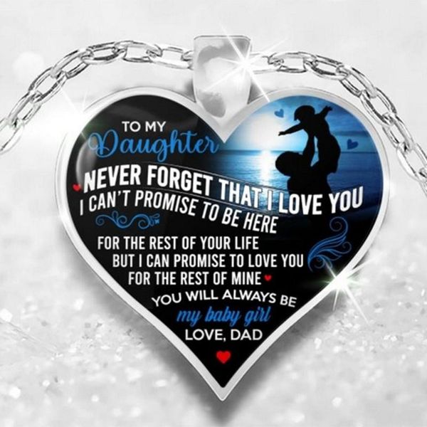 pendant necklaces 1pc my daughter heart-shaped necklace female gift for love mom dad birthday jewelry, Silver
pendant necklaces 1pc my daughter heart-shaped necklace female gift for love mom dad birthday jewelry, Silver