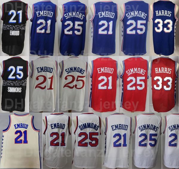 men basketball ben simmons jersey 25 joel embiid 21 all stitching blue white red black beige team color breathable for sport fans pure cotto, Black;red
men basketball ben simmons jersey 25 joel embiid 21 all stitching blue white red black beige team color breathable for sport fans pure cotto, Black;red