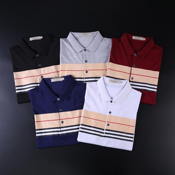 men's polos 2021 summer high grade mercerized cotton stripe short sleeve shirt, White;black
men's polos 2021 summer high grade mercerized cotton stripe short sleeve shirt, White;black