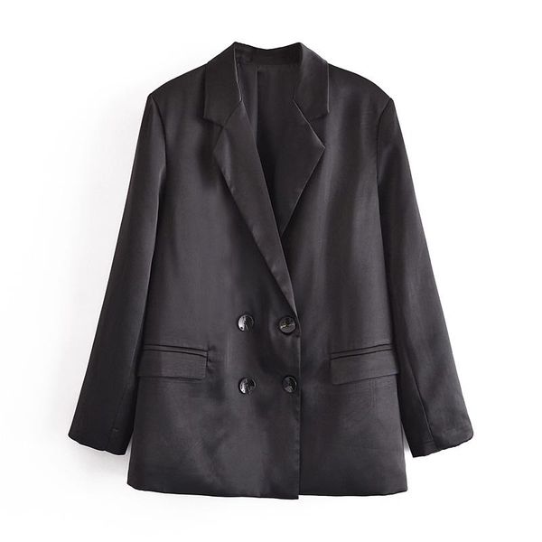 women's suits & blazers women fashion double breasted loose blazer coat vintage long sleeve buttons pockets black female outerwear chic, White;black
women's suits & blazers women fashion double breasted loose blazer coat vintage long sleeve buttons pockets black female outerwear chic, White;black