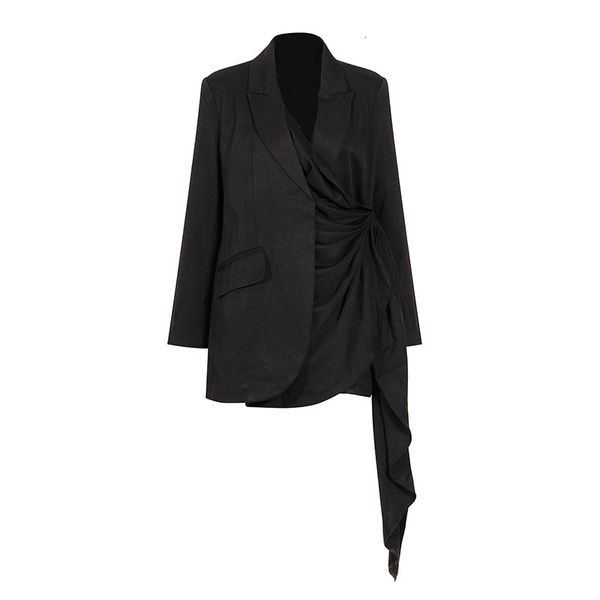 2021 new vintage irregular black blazer women spring autumn designers elegant draped chaquetas de mujer i80x, White;black
2021 new vintage irregular black blazer women spring autumn designers elegant draped chaquetas de mujer i80x, White;black
